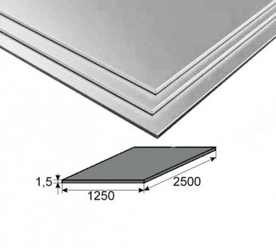 Лист оцинкованный 1250х2500х1,5 мм
