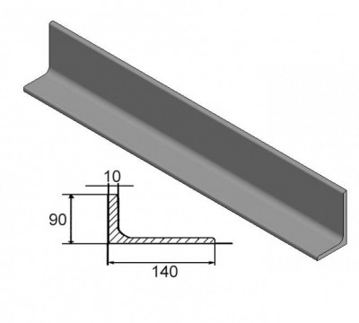 Уголок неравнополочный 140х90х10